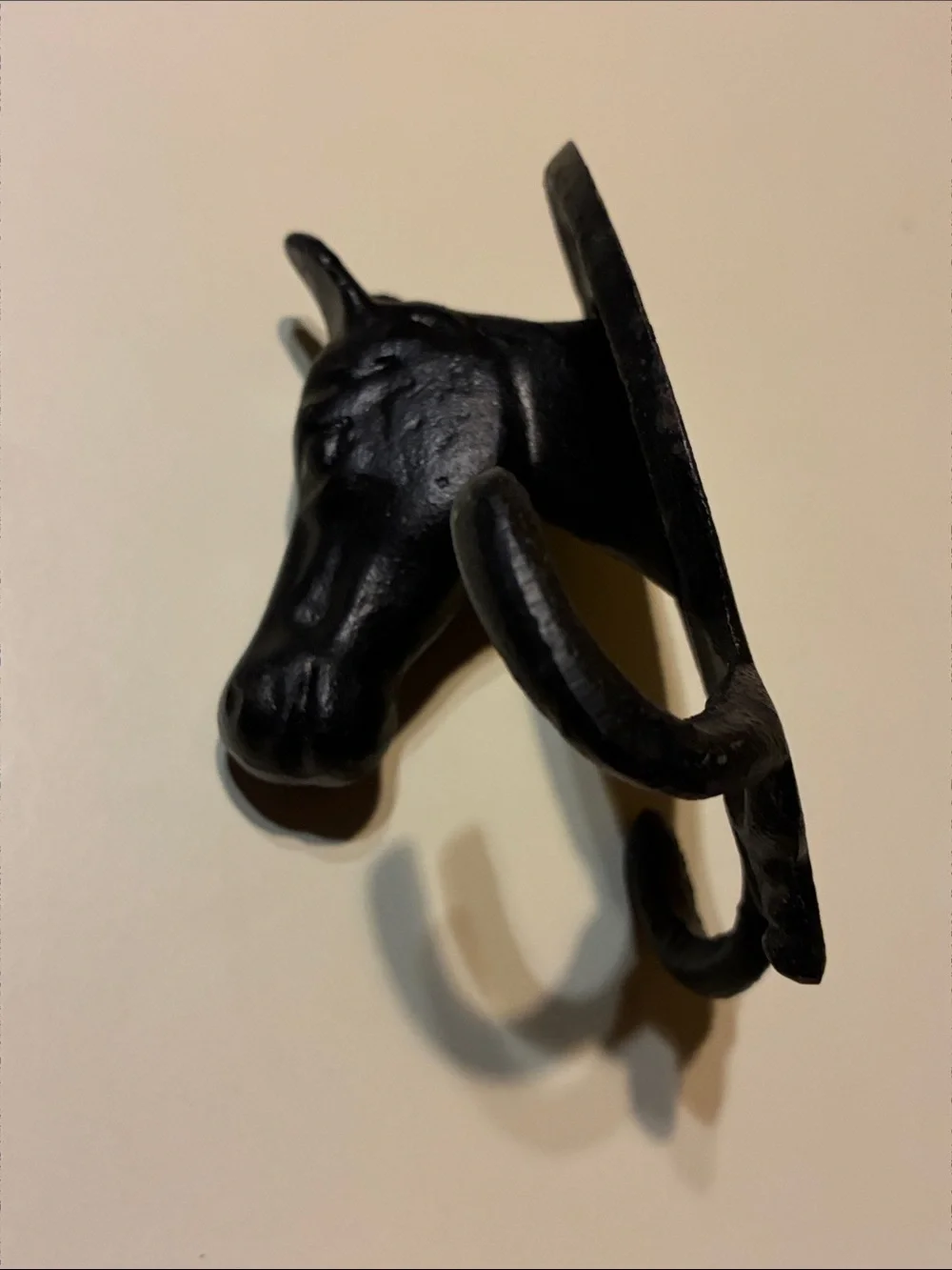 Cast Iron Horse Wall Hook Black Vintage